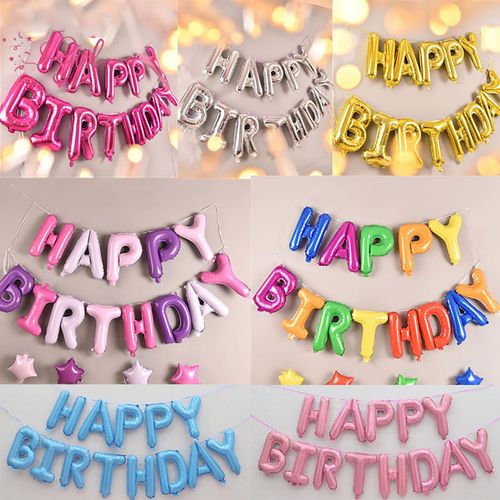 13pcs Happy Birthday Decoration Balloons Rose Gold Letter Foil Ballons Birthday Party Decorations Globos Anniversaire Balony