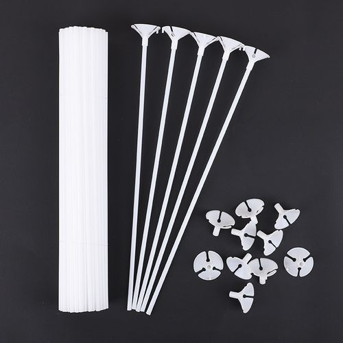 10/20/30/50Pcs 31cm Latex Balloon Stick White Plastic Macaron Balloons Holder Cups for Wedding Birthday Decor Accessories
