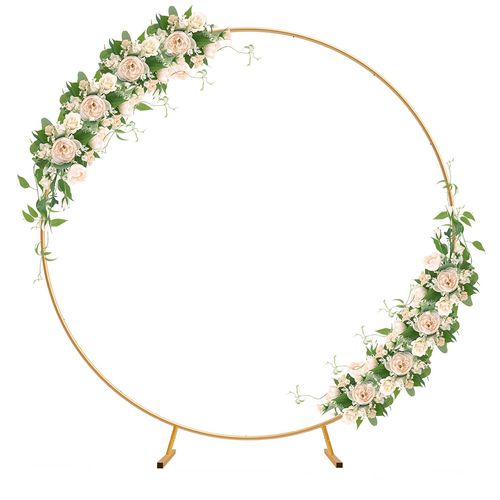 Round Backdrop Stand Metal Balloon wedding Arch Stand Circle Arch for Birthday, Baby Shower, Photo Background Party Decorations