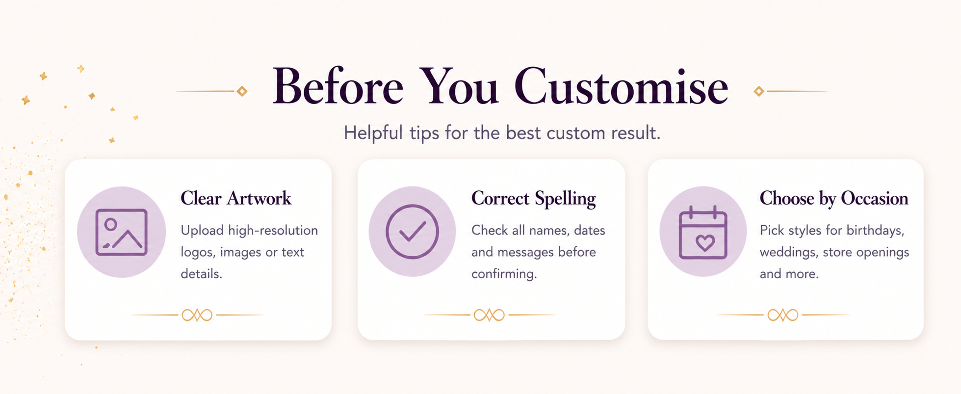 Before you customise guide with tips for clear artwork correct spelling and choosing balloon styles by occasion