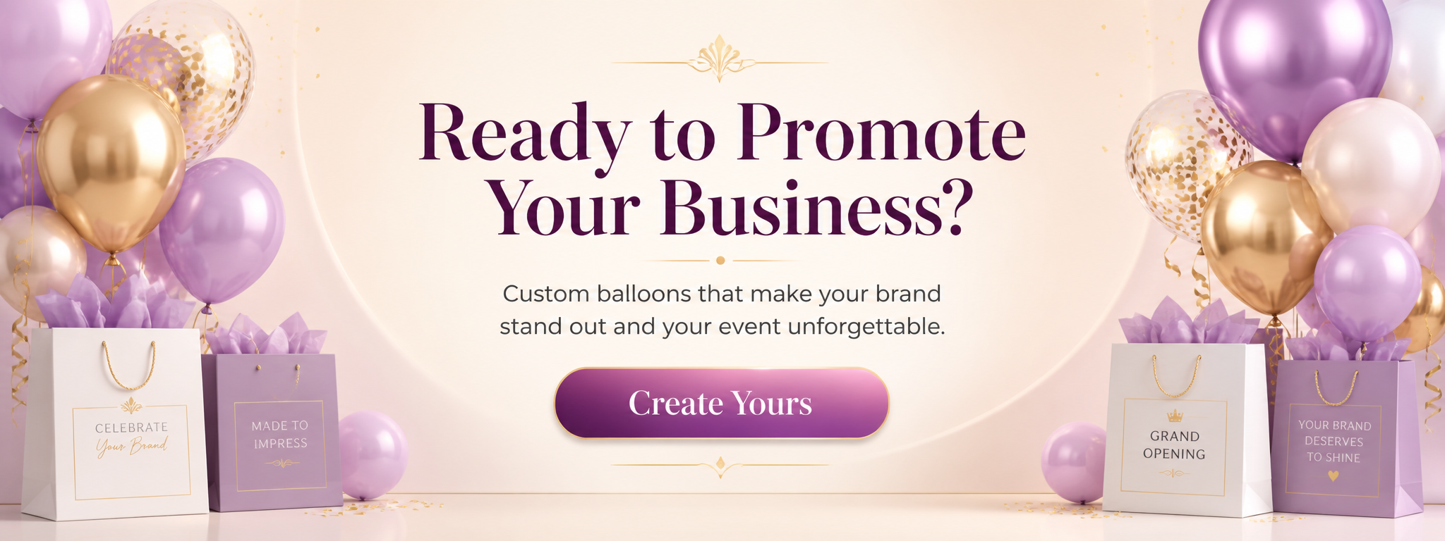 Personalise business balloons with logo, text and slogan, photo, QR code, message, colour and theme