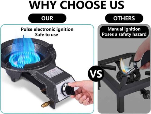 Horyanr Single Burner Propane Stove Automatic Ignition Cast Iron (M-03)