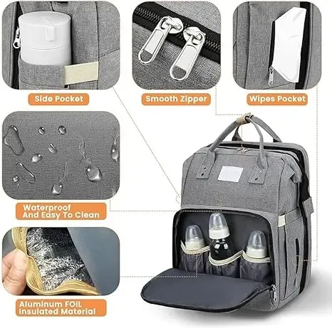 Diaper bag backpack with Changing Station