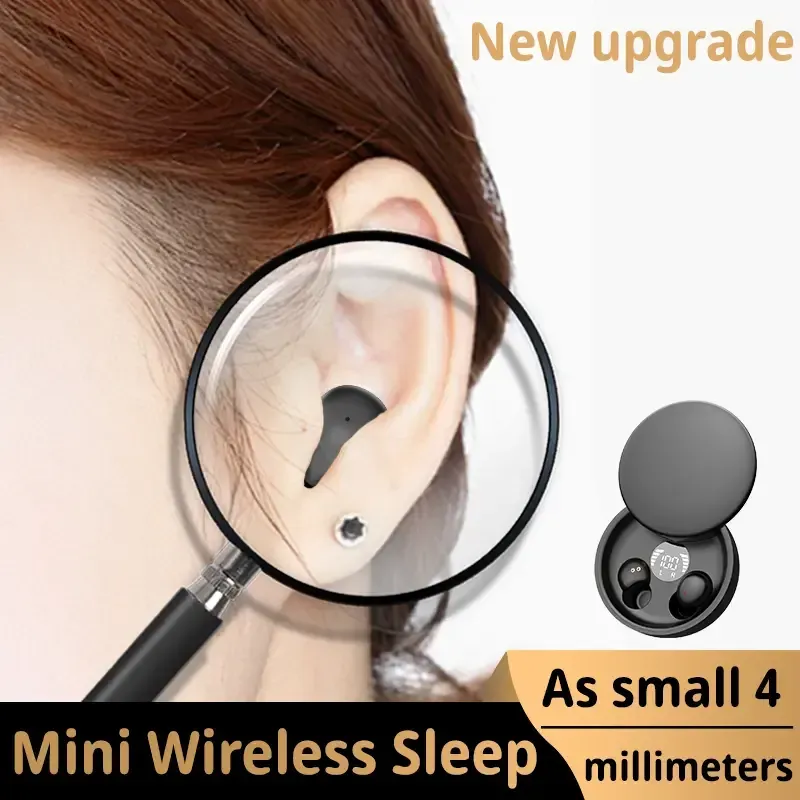Invisible Sleep Earbuds for Side Sleepers, Mini Bluetooth Headset with Charging Case, 24H Playtime, Clear Calls, Noise Block, Wireless Audio for Android & iOS