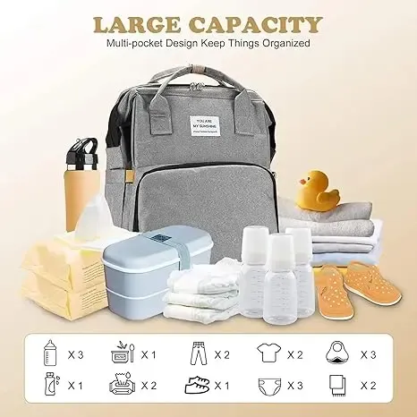 Diaper bag backpack with Changing Station