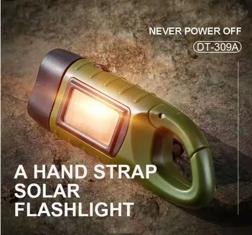 Five-in-one multi-functional solar energy & hand-cranked charging flashlight - emergency light - power bank