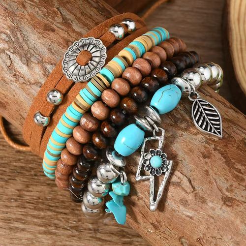 Wooden Bead Bracelet Set
