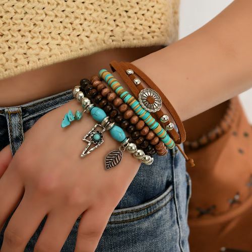 Wooden Bead Bracelet Set