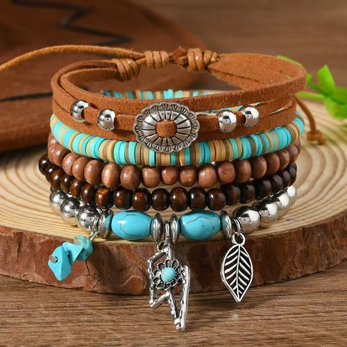 Wooden Bead Bracelet Set