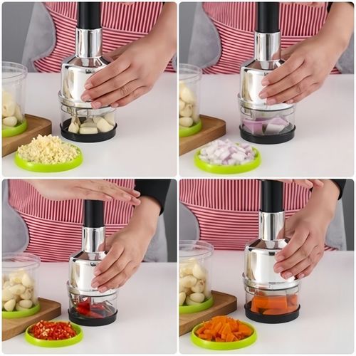 Food Chopper Manual Hand Vegetable Chopper Cutter Dishwasher Safe Slap Onion Chopper for Veggies Onions Garlic Nuts Salads