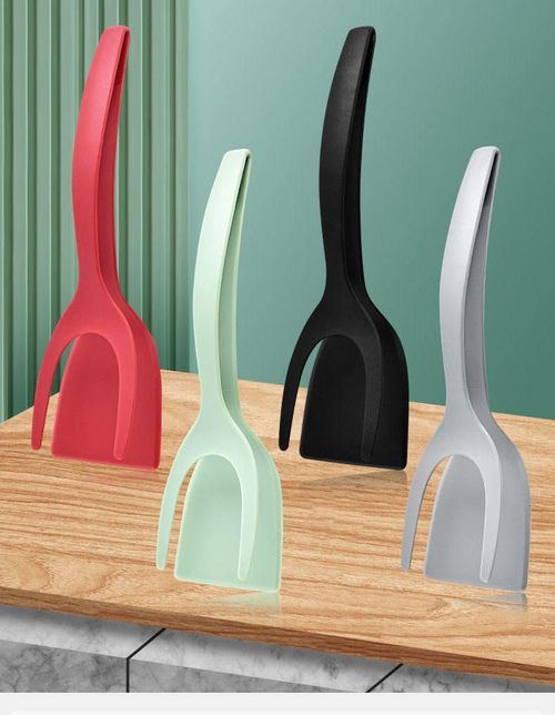 AMZ 2 in 1 Grip and Flip Spatula Tongs Egg Flipper Tongs Pancake Fish French Toast Omelet Spatula for Home Kitchen Cooking Tool