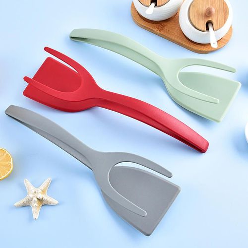 AMZ 2 in 1 Grip and Flip Spatula Tongs Egg Flipper Tongs Pancake Fish French Toast Omelet Spatula for Home Kitchen Cooking Tool