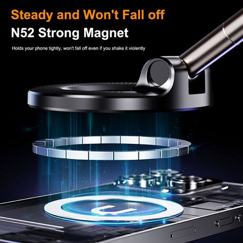 New Universal Silicone Suction Cup Car Phone Holder Stand 360° Rotation Magnetic Windshield Car Dashboard Mobile Phone Holder