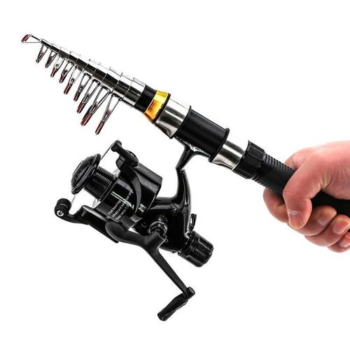 Portable Telescopic Fishing Rod and Reel Combo Full Kit with Lures Hooks and Carry Bag