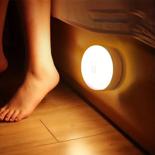 A great helper for night lighting is here~ This motion-sensing night light turns on automatically when someone approaches and dims gradually when they leave, so you won't fumble in the dark when getting up at night.  Perfect for bedroom bedside, bathroom, and stairs. Its soft light won't irritate your eyes, caring for your family's good sleep.