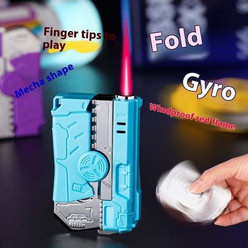 Best-selling gyro gun lighter with folding and rotating design for stress relief and wind protection. New innovative and personalized model.