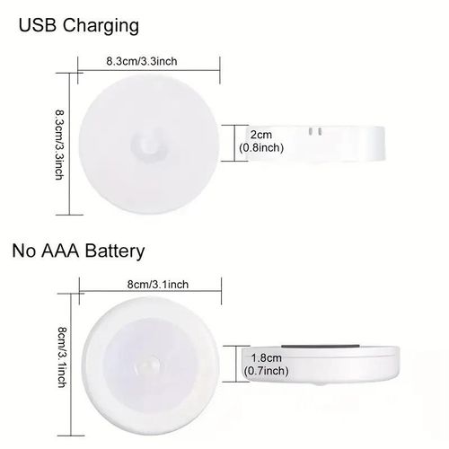 A great helper for night lighting is here~ This motion-sensing night light turns on automatically when someone approaches and dims gradually when they leave, so you won't fumble in the dark when getting up at night.  Perfect for bedroom bedside, bathroom, and stairs. Its soft light won't irritate your eyes, caring for your family's good sleep.