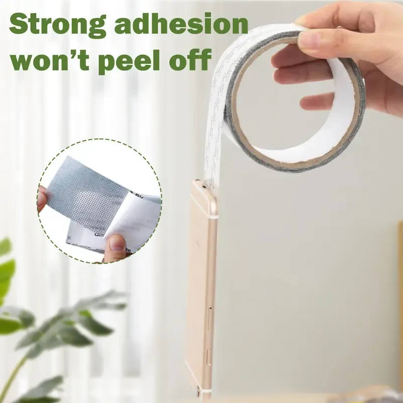 Window Screen Repair Tape, Adhesive Gray Screen Repair Strip, Durable Fiberglass Mesh Tape for Fixing Window and Door Screens