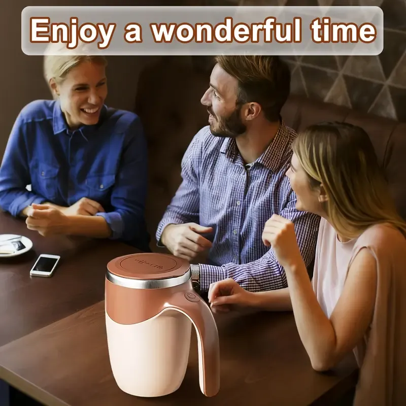 Automatic Magnetic Self Stirring Coffee Mug Rechargeable Stainless Steel Insulated Mixing Cup with Lid for Coffee Milk Tea Hot Chocolate and Protein Powder Christmas Gift