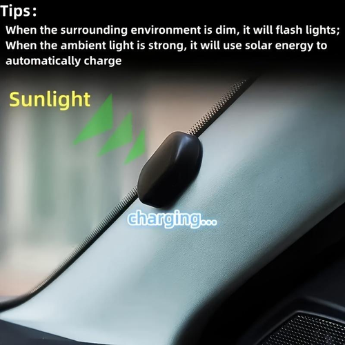 Solar Powered Fake Car Alarm Light, Auto Light Sensor LED Simulated Security Warning Flashing Light, No Wiring DIY Car Anti-Theft Dummy Alarm Lamp