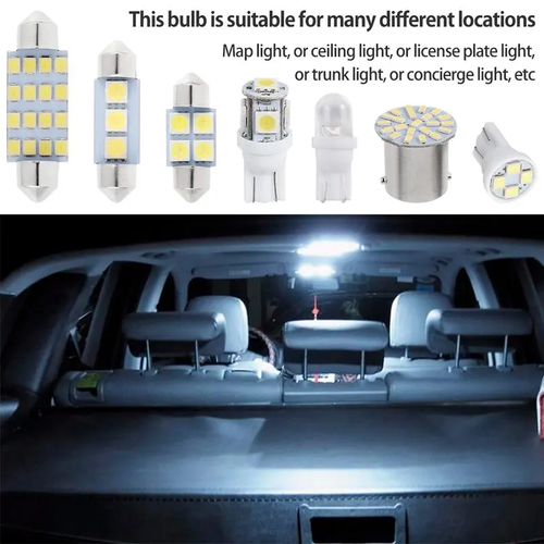 Super Bright White Interior Car Lights Kit Set  - 12 V Bulbs for Dome Map Door Trunk,Cars Vehicle Accessories Auto Accessories Interior, Light Bulbs, Car Interior Accessories