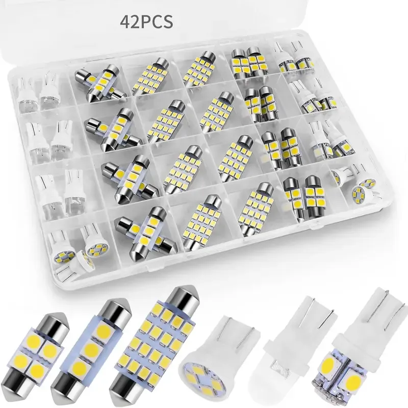 Super Bright White Interior Car Lights Kit Set  - 12 V Bulbs for Dome Map Door Trunk,Cars Vehicle Accessories Auto Accessories Interior, Light Bulbs, Car Interior Accessories