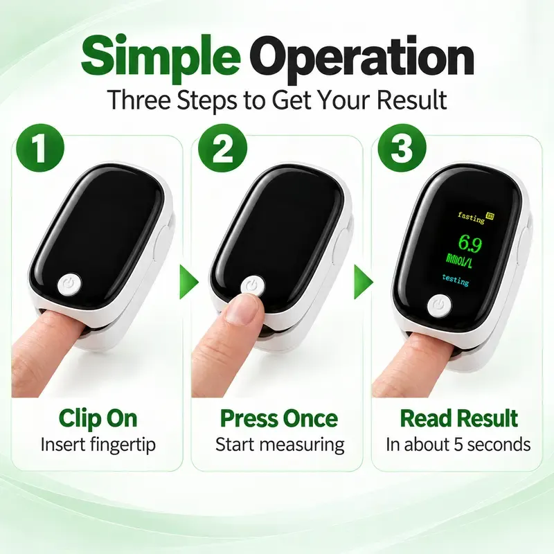 Non-invasive fingerstick blood glucose meter with results in 5 seconds—the perfect gift for your elders