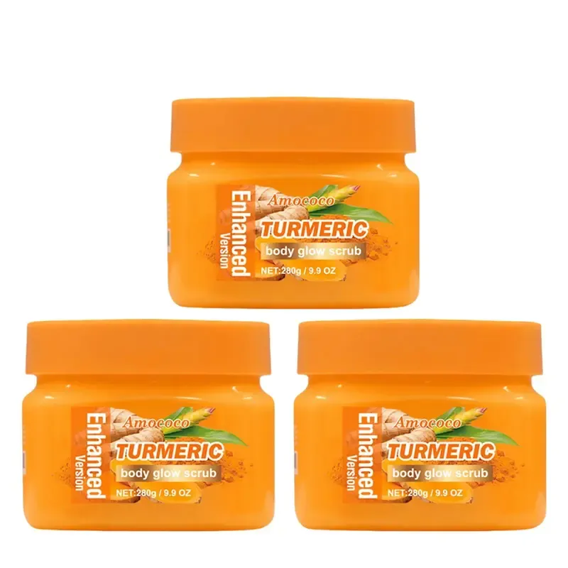 Botanical Turmeric Body Scrub - Gentle Cosmetic Cleanser with Mild Plant Ingredients for Radiant Skin, Soft Texture, Fresh Glow & Smooth Even Finish | Daily Body Care Experience
