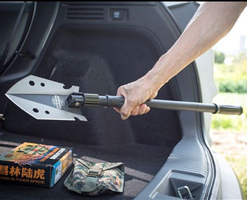 Outdoor engineer shovel multifunctional folding outdoor convenient military shovel high hardness manganese steel military shovel emergency tool