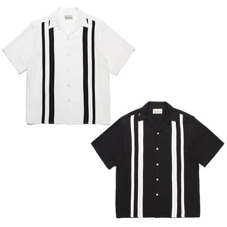 WACKO MARIA 23SS新款TWO TONE 50sSHIRT條紋拼色夏威夷短袖襯衫 W186