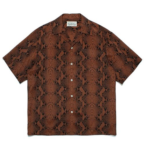 WACKO MARIA 22SS PYTHON OPEN COLLAR SHIRT 蛇紋人造絲短袖襯衫 W138