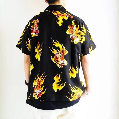 WACKO MARIA TIM LEHI HAWAIIAN SHIRT 火焰虎頭 老虎夏威夷短袖襯衫 W317