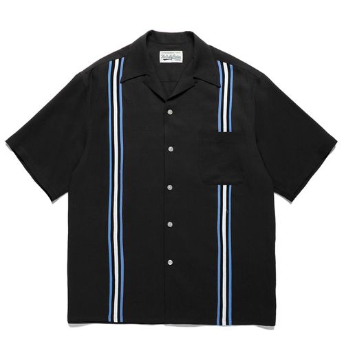 WACKO MARIA 24SS TWO TONE 50S SHIRT條紋織帶拼色夏威夷短袖襯衫 W409