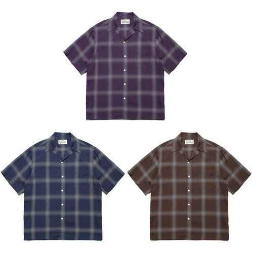 WACKO MARIA 23SS新款CHECK OPEN COLLAR SHIRT 格紋格子夏威夷短袖襯衫 W337