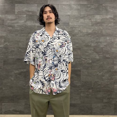 WACKO MARIA TIM LEHI HAWAIIAN SHIRT 下山虎 老虎夏威夷短袖襯衫 W191