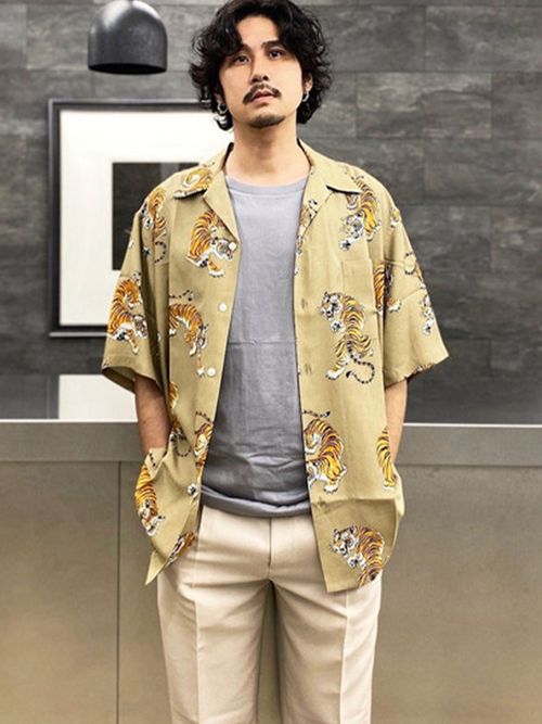 WACKO MARIA TIM LEHI HAWAIIAN SHIRT 下山虎 老虎夏威夷短袖襯衫 W145