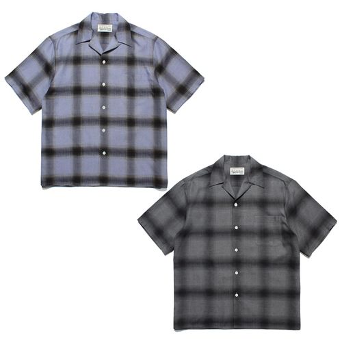 WACKO MARIA 23SS新款CHECK OPEN COLLAR SHIRT 格紋格子夏威夷短袖襯衫 W338