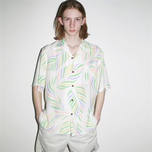 WACKO MARIA 23SS新款 LEAF ALOHA SHIRT 樹葉滿印夏威夷短袖襯衫 W309