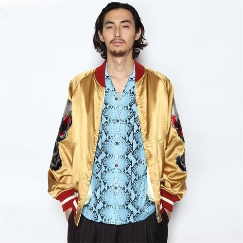 WACKO MARIA 22SS PYTHON OPEN COLLAR SHIRT 蛇紋人造絲短袖襯衫 W138