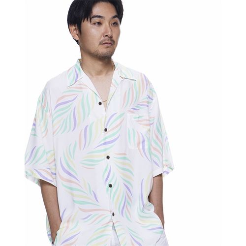 WACKO MARIA 23SS新款 LEAF ALOHA SHIRT 樹葉滿印夏威夷短袖襯衫 W309