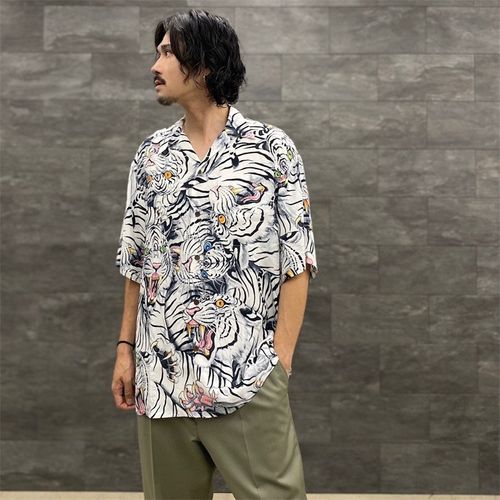 WACKO MARIA TIM LEHI HAWAIIAN SHIRT 下山虎 老虎夏威夷短袖襯衫 W191