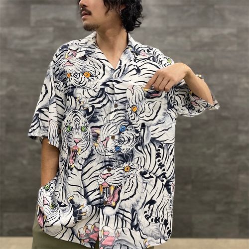 WACKO MARIA TIM LEHI HAWAIIAN SHIRT 下山虎 老虎夏威夷短袖襯衫 W191