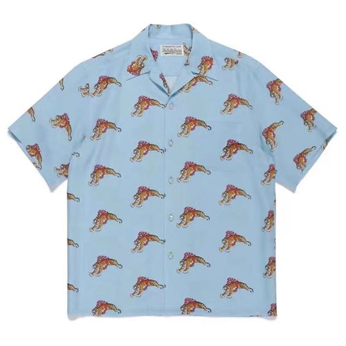 WACKO MARIA 22SS TIM LEHI HAWAIIAN SHIRT 火焰小老虎 老虎夏威夷短袖襯衫 W329