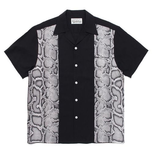 WACKO MARIA 限定PYTHON OPEN COLLAR SHIRT 蛇紋人造絲夏威夷短袖襯衫 W398