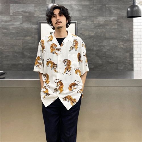 WACKO MARIA TIM LEHI HAWAIIAN SHIRT 下山虎 老虎夏威夷短袖襯衫 W145