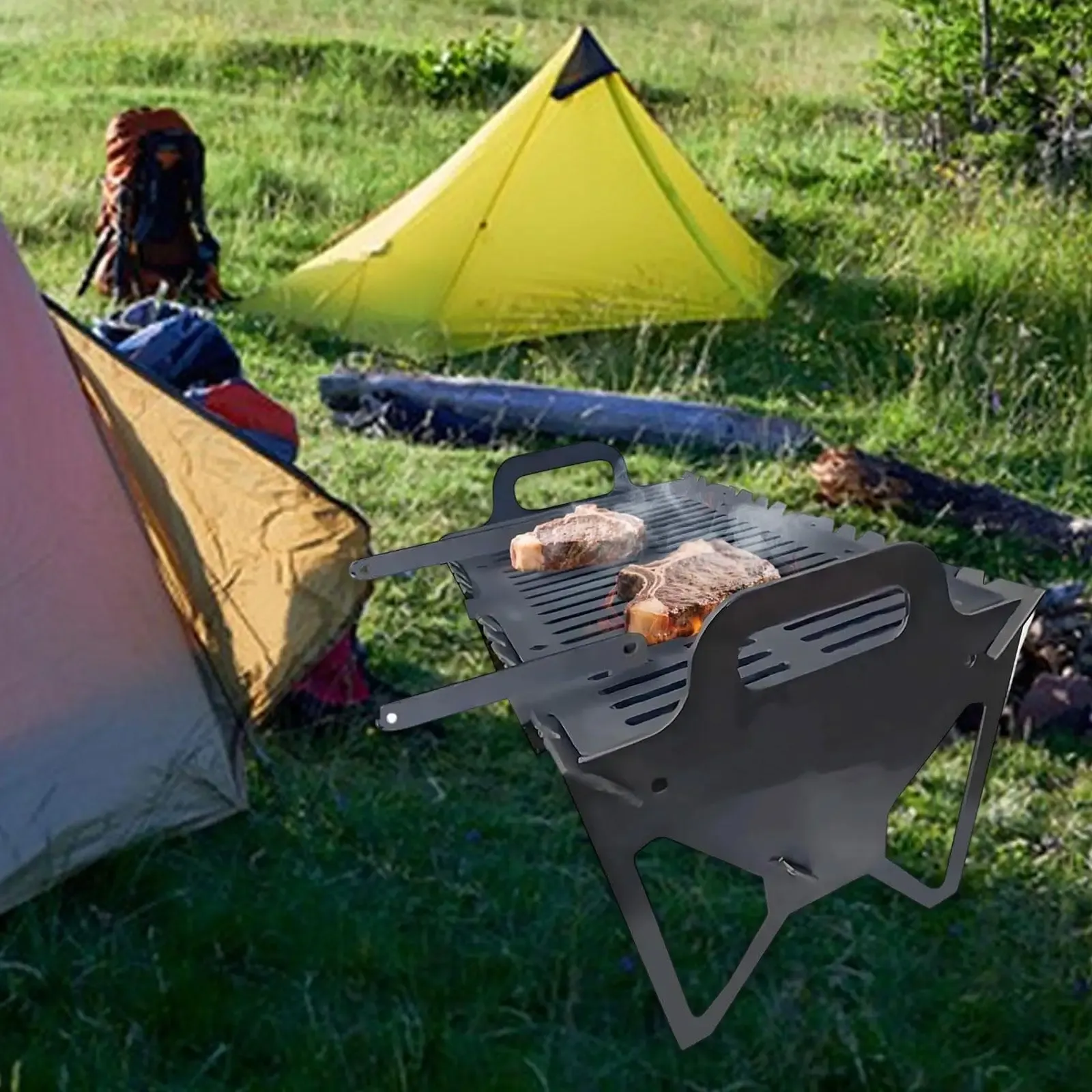 Foldable Collapsible Grilling Rack For Camping BBQ
