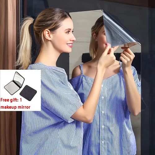 Mirror Wall Stickers Self-adhesive Square Soft Mirror Sticker DIY Acrylic 3D Wall Decal Stickers for Living Room Bathroom Decors