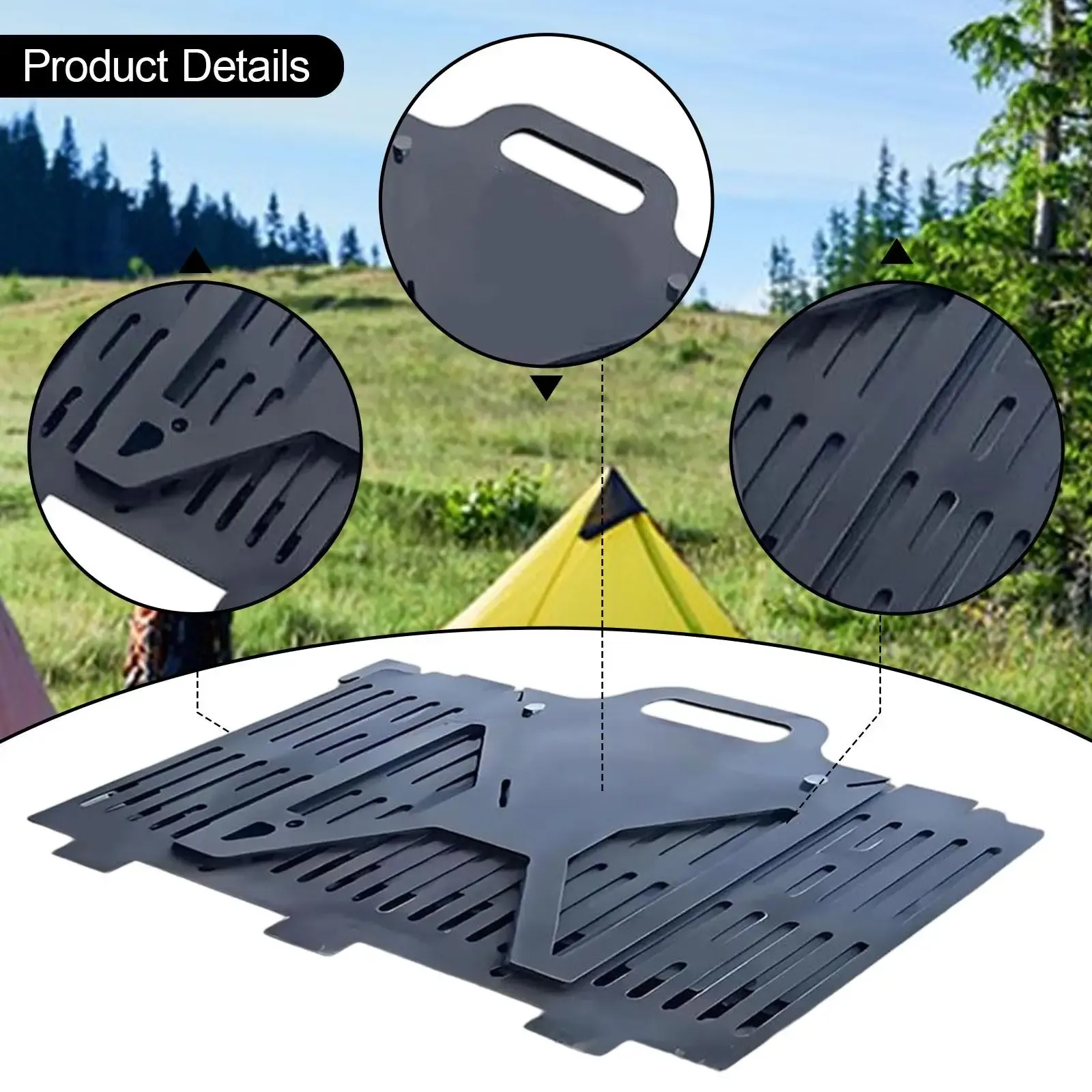 Foldable Collapsible Grilling Rack For Camping BBQ
