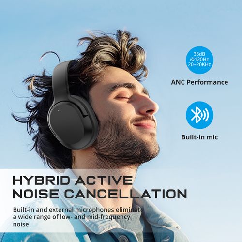 Over-ear Bluetooth sports headphones with deep bass