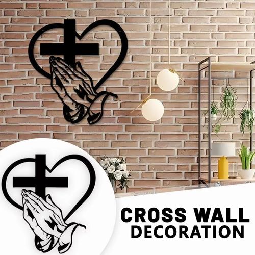 Elegant Hand Holding Love Cross Wall Decoration Christian Metal Cross Wall Art Decor For Inspirational Religious Faith Home Deco